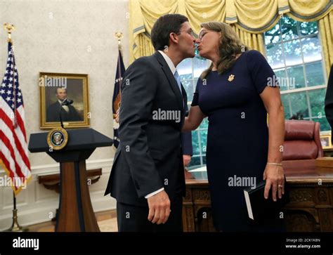 Mark And Leah Esper Kiss After Mark Was Sworn In As The New Us Secretary Of Defense In The
