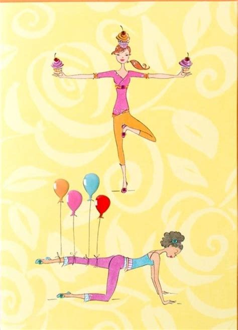 Birthday Yoga Feliz Aniversário Ilustrações Meditação Ioga
