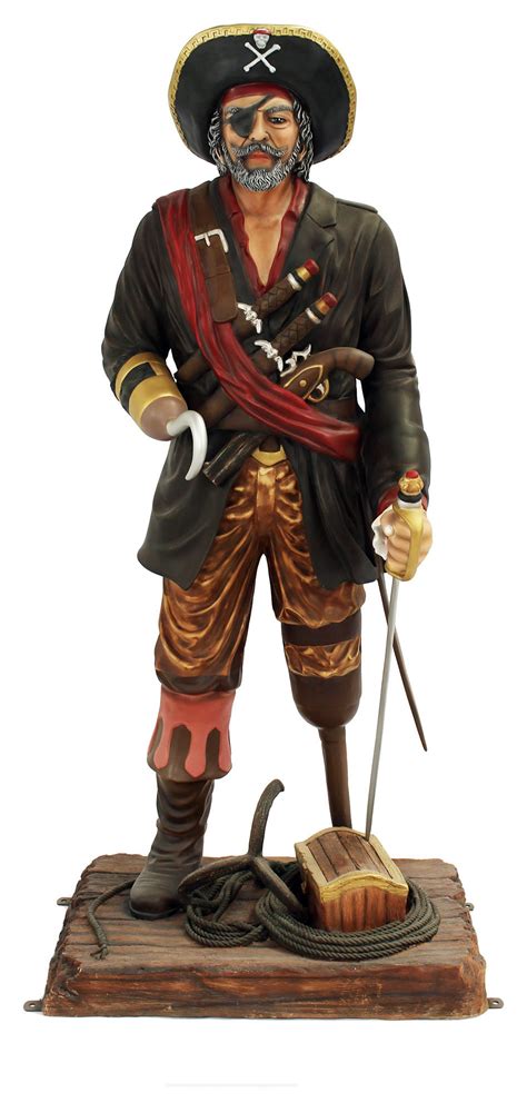 Peg Leg Pirate Statue Captain Hook Life Size