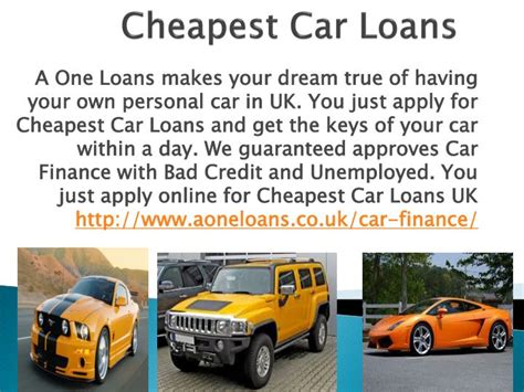 Ppt Guaranteed Approved Cheapest Car Loans Uk Powerpoint Presentation