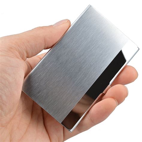 Pocket Stainless Steel And Metal Business Card Holder Case Id Credit