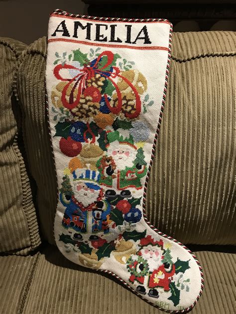strictly christmas santa s stocking needlepoint stockings christmas christmas stockings