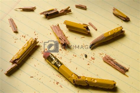 Royalty Free Image Broken Pencil Fragments On Yellow Paper By Balefire9