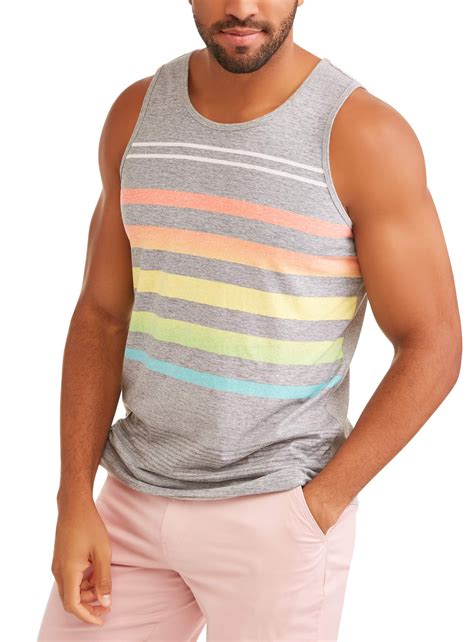 Mens Stripe Tank Top With Pocket