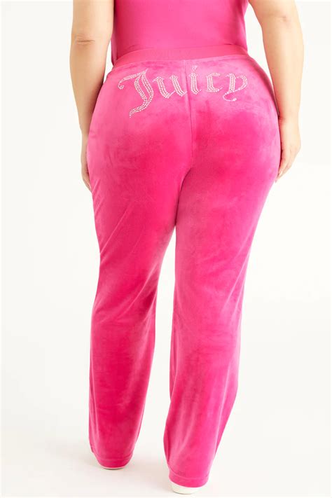 Juicy Couture Plus Size Og Big Bling Velour Track Pants