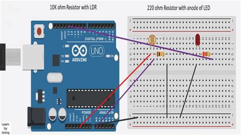 Blink Led Light With Ldr Photoresistor Using Arduino Uno Youtube