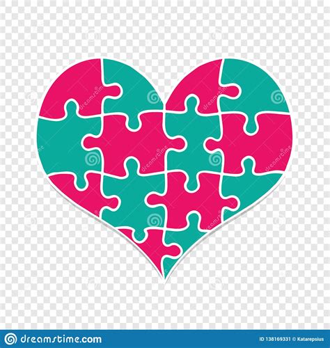 Think2master pandemic 1000 pieces jigsaw puzzle' for kids 12+. Cartoon Heart Assembled Of Puzzle Pieces Isolated Stock ...