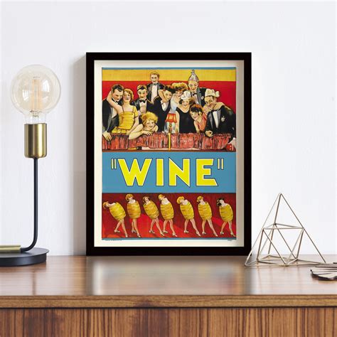 Vintage Wine Print Retro Wine Poster Kitchen Wall Art 4 Etsy