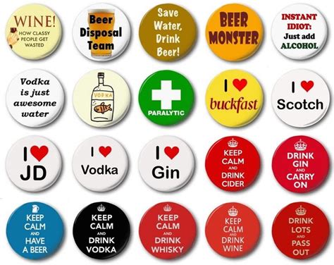 alcohol various designs 1 25mm button badge novelty cute ebay in 2021 alcohol