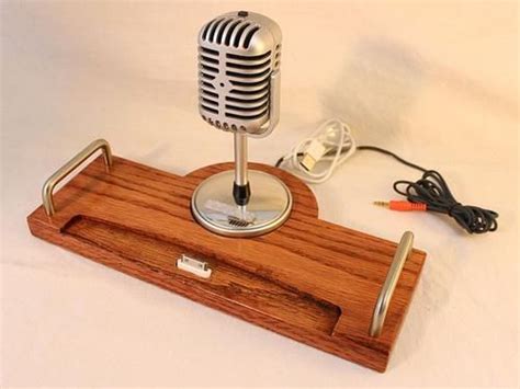 Handmade Docking Station With Retro Microphone For Iphone Ipad And