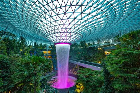 Premium Photo Singapore Changi Airport Fountain