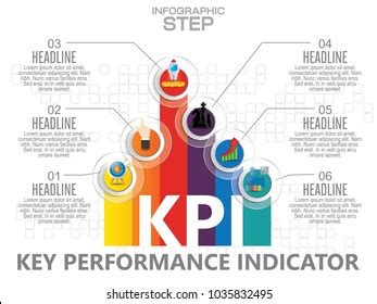 Infographic Kpi Concept Marketing Icons Key Stock Vector Royalty Free