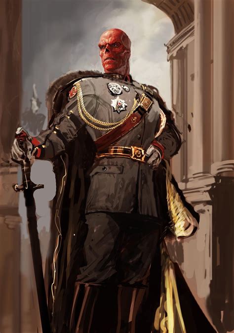 Unused Concept Art Of A Portrait Of The Red Skull From Captain America