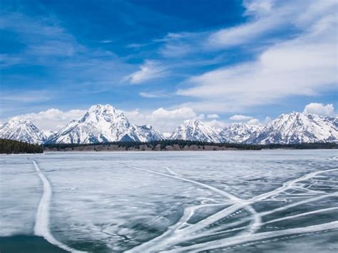 Jackson Lake In Winter Frozen Eternal Arrival
