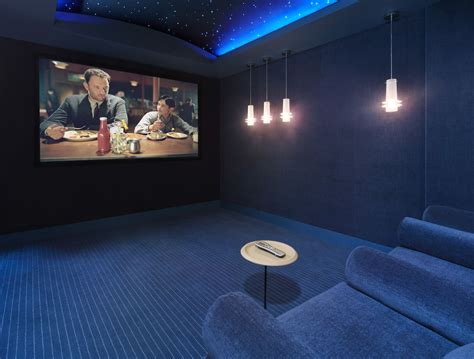 Projector and screen system plus audio wiring throughout home: Home Theater | Home theater rooms, Home theater setup, At ...