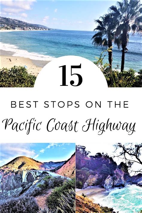 The Pacific Coast Highway With Palm Trees And Blue Water In The