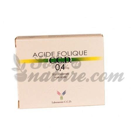 Acide folique ccd 0,4 mg (vitamine du groupe b) : Acide folique CCD 0,4 mg 30 Comprimés