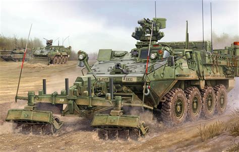 Wallpaper Apc Stryker Esv Army Combat Vehicle Engineer Support