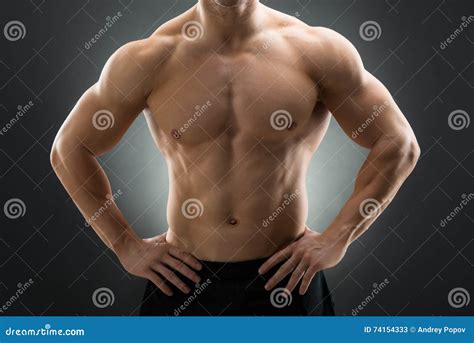 Muscular Man Standing With Hands On Hip Stock Image Image Of Strength