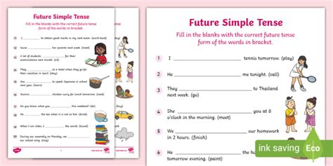 Latihan Future Simple Tense Future Simple Tense Worksheet