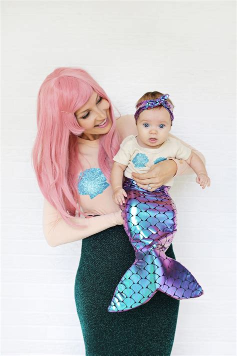 Baby halloween costumes who does not love babies (and toddlers) in costumes? Mother + Daughter Mermaid Costume DIY | Mermaid halloween ...