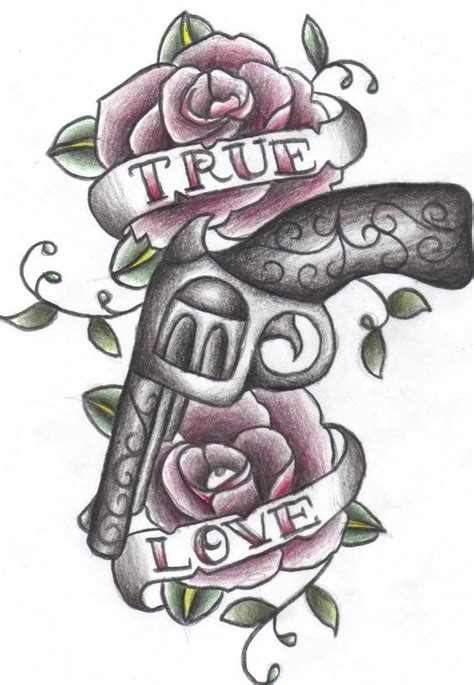 38 best derringer tattoo images on Pinterest | Tattoo ... Embroidery old guns and red roses seamless pattern.