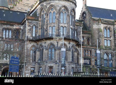 The North Facade Of The The University Of Glasgow Main Building On The