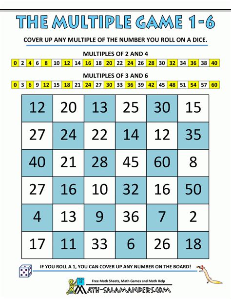 Printable Multiplication Games For 3rd Grade