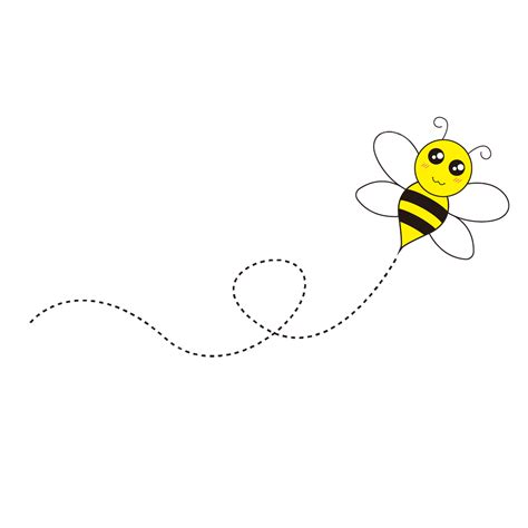 Flight Path Vector Art Png Bee Spring Flight Path Dotted Line Bee