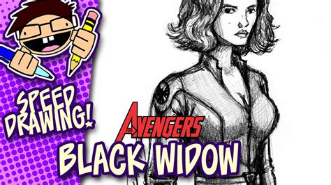 Speed Drawing Black Widow Avengers Youtube