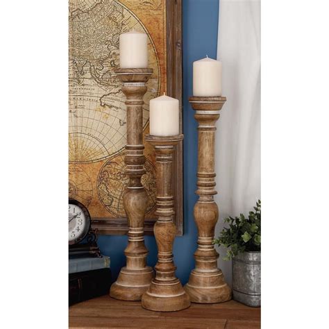 Spindle Candle Holders Floor Candle Holders Wood Pillar Candle