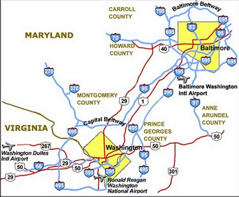 Washington Dc Area Airports Map Images And Photos Finder