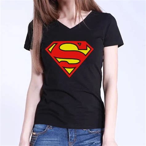 Fashion Summer Superman T Shirt Women Brand Tees Tops Short Sleeve Superman T Shirts Unique V