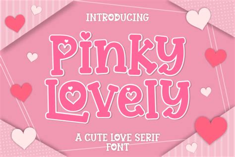 Pinky Lovely Font With Hearts On It