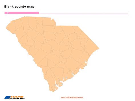 South Carolina County Map Editable Powerpoint Maps