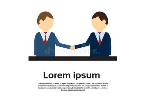 Two Businessman Hand Shake Business Man Handshake Agreement Concept Stock Vector Illustration