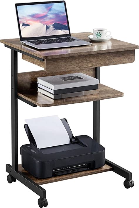 Topeakmart Rolling Computer Desk For Small Spaces Laptop