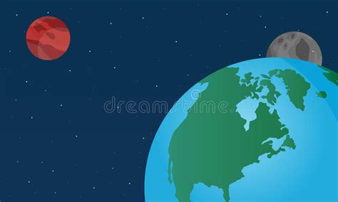 Vector Flat With World On Space Stock Vector Illustration Of Ecology
