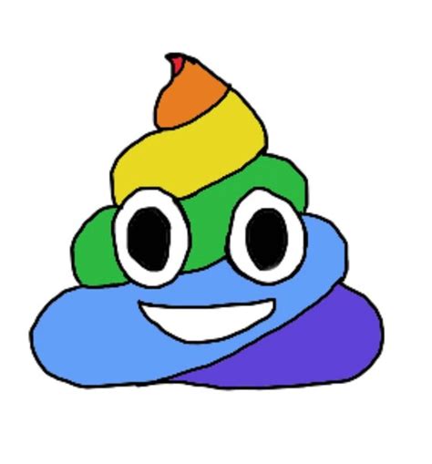 Rainbow Poop Emoji Sticker Etsy