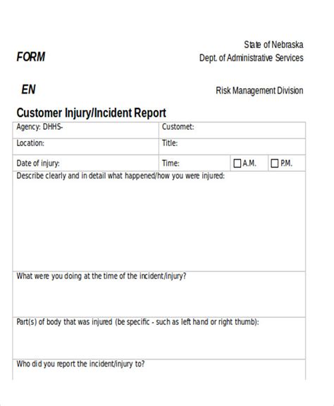 Customer Incident Report Form Template Free Design Template For Your Work