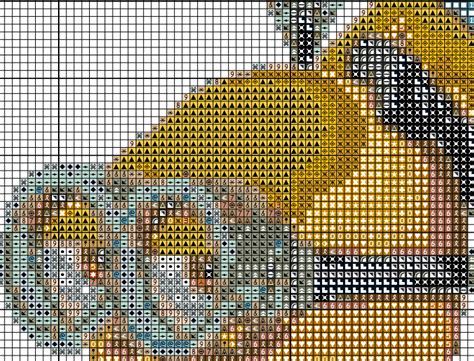 There are arrows on the patterns that indicate the center. Minions Cross Stitch Pattern - Creatively Crafting