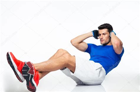 Fitness Man Doing Abdominal Exercises — Stock Photo © Vadymvdrobot