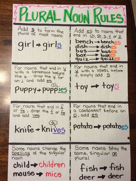 Singular And Plural Noun Anchor Chart Made By Teachers Plurals Hot Sex Picture