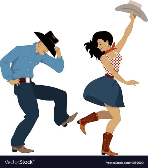 Country Western Dancers Royalty Free Vector Image