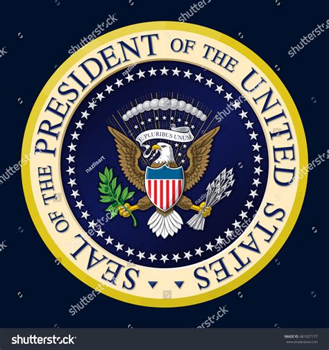 Highly Detailed Illustration Official Seal President Stock Illustration