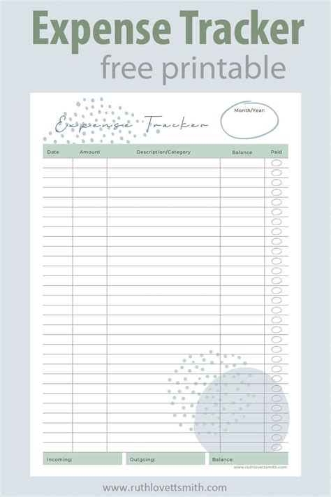 Free Expense Tracker Printable To Track Finances And Create A Budget