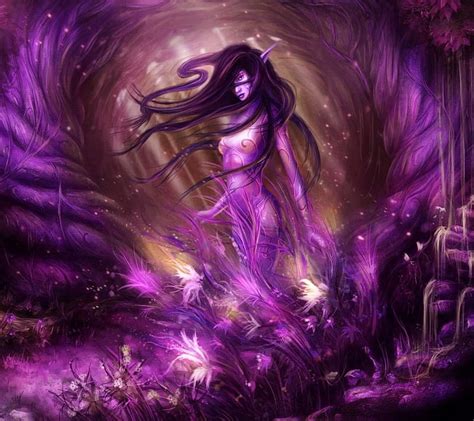 X Px P Free Download Dark Purple Elf Pretty Fantasy Woman Glow Shine Bonito