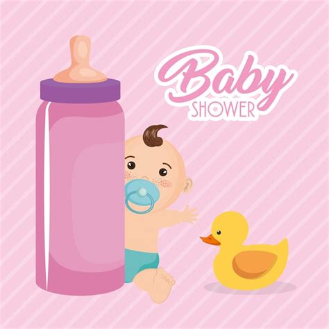 Tarjeta De Baby Shower Con Niño Vector Gratis