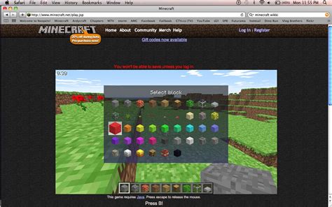 Minecraft Classic Inventory Al The Blocks In Classic From Flickr