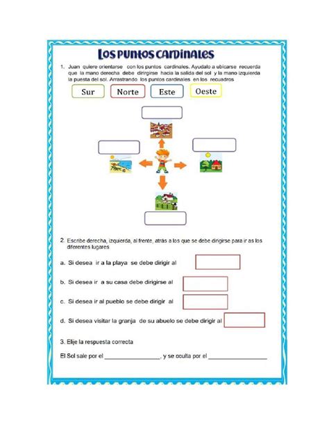 Actividad Online De Los Puntos Cardinales Para Grado 1° Puedes Hacer